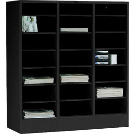 Tennsco Literature Organizer Cabinet 4075 03 - 21 Opening Letter Size - Black 4075 03