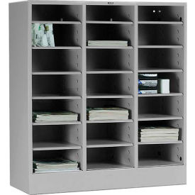 Tennsco Literature Organizer Cabinet 4075-LGY - 21 Opening Letter Size - Light Grey 4075-LGY