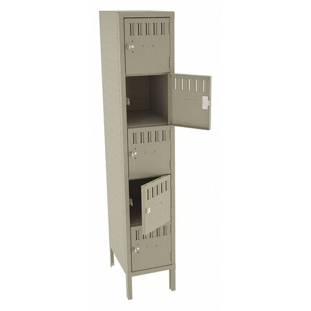 Box Locker, 12 in W, 18 in D, 66 in H, (1) Wide, (5) Tier, Sand MPN:BS5-121812-1SD
