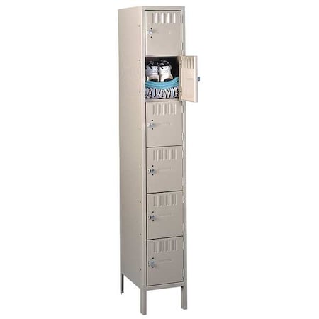 Box Locker, 12 in W, 18 in D, 78 in H, (1) Wide, (6) Tier, Sand MPN:BS6-121812-1SD