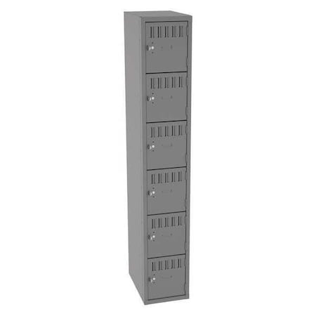 Box Locker, 12 in W, 18 in D, 72 in H, (1) Wide, (6) Tier, Gray MPN:BS6-121812-AMG