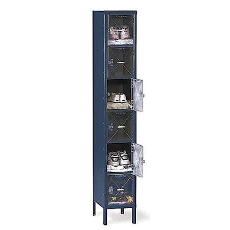 Box Locker, 12 in W, 18 in D, 78 in H, (1) Wide, (6) Tier, Blue MPN:CBL6-121812-1 ACCENT