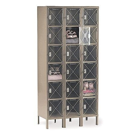 Box Locker, 36 in W, 18 in D, 78 in H, (3) Wide, (6) Tier, Sand MPN:CBL6-121812-3 SAND