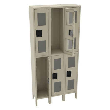 Wardrobe Locker, 36 in W, 12 in D, 78 in H, (2) Tier, (3) Wide, Sand MPN:CDL-121236-3 SAND