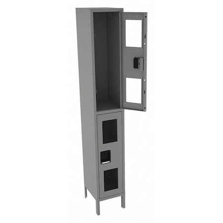 Wardrobe Locker, 12 in W, 15 in D, 78 in H, (1) Wide, (2) Tier, Gray MPN:CDL-121536-1 MED GRE