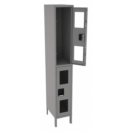 Wardrobe Locker, 12 in W, 18 in D, 78 in H, (1) Wide, (2) Tier, Gray MPN:CDL-121836-1 MED GRE