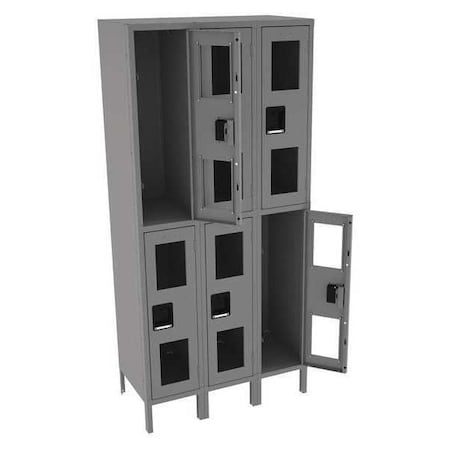 Wardrobe Locker, 36 in W, 18 in D, 78 in H, (2) Tier, (3) Wide, Gray MPN:CDL-121836-3 MED GRE