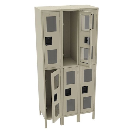 Wardrobe Locker, 36 in W, 18 in D, 78 in H, (2) Tier, (3) Wide, Sand MPN:CDL-121836-3 SAND