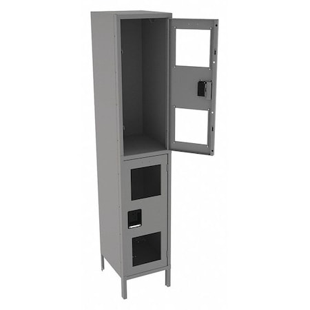 Wardrobe Locker, 15 in W, 18 in D, 78 in H, (1) Wide, (2) Tier, Gray MPN:CDL-151836-1 MED GRE