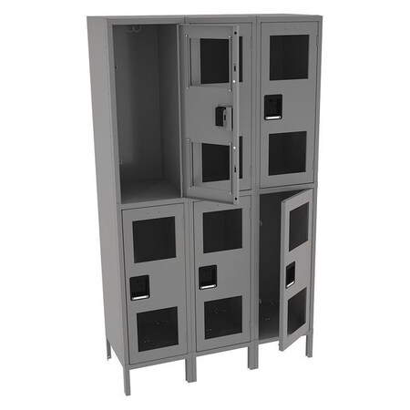 Wardrobe Locker, 45 in W, 18 in D, 78 in H, (2) Tier, (3) Wide, Gray MPN:CDL-151836-3 MED GRE
