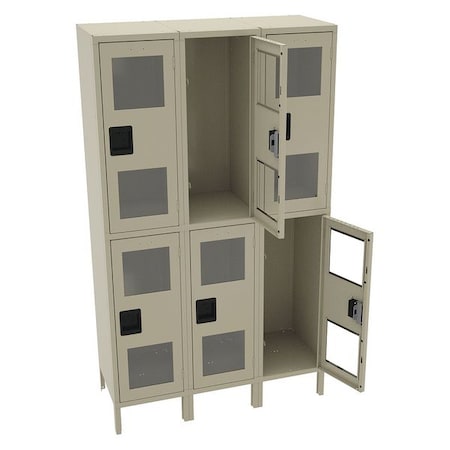 Wardrobe Locker, 45 in W, 18 in D, 78 in H, (2) Tier, (3) Wide, Sand MPN:CDL-151836-3 SAND