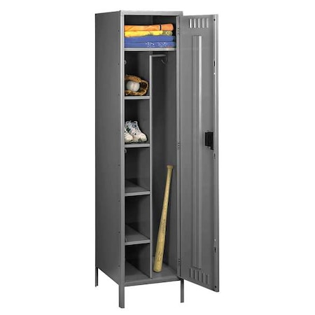 Wardrobe Locker, 24 in W, 21 in D, 78 in H, (1) Tier, (1) Wide, Gray MPN:CMS-242172-1MG