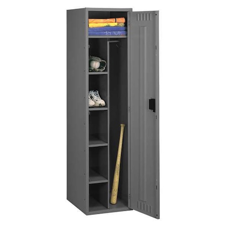 Wardrobe Locker, 24 in W, 24 in D, 72 in H, (1) Tier, (1) Wide, Medium Gray MPN:CMS-242472-A