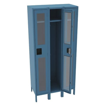 Wardrobe Locker, 36 in W, 18 in D, 78 in H, (1) Tier, (3) Wide, Blue MPN:CSL-121872-3 ACCENT
