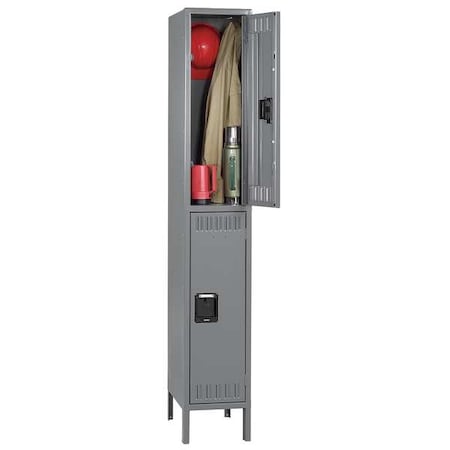 Wardrobe Locker, 12 in W, 12 in D, 12 in H, (1) Wide, (2) Tier, Gray MPN:DTK-121236-1 MED GR