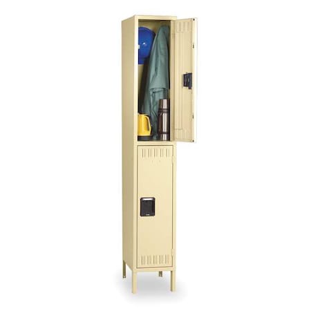 Wardrobe Locker, 15 in W, 18 in D, 78 in H, (1) Wide, (2) Tier, Sand MPN:DTK-151836-1SD