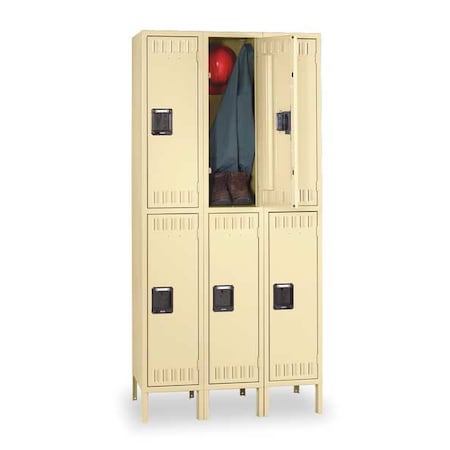 Wardrobe Locker, 45 in W, 18 in D, 78 in H, (2) Tier, (3) Wide, Sand MPN:DTK-151836-3SD