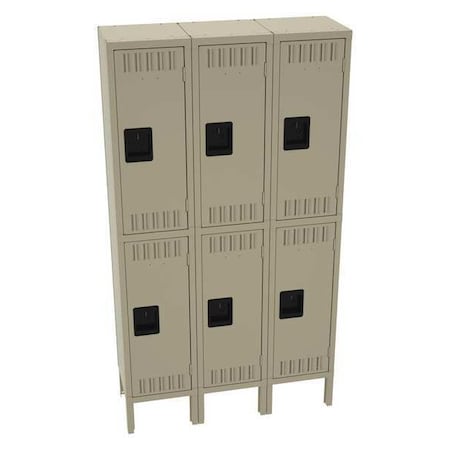 Wardrobe Locker, 36 in W, 12 in D, 66 in H, (2) Tier, (3) Wide, Sand MPN:DTS-121230-3SD