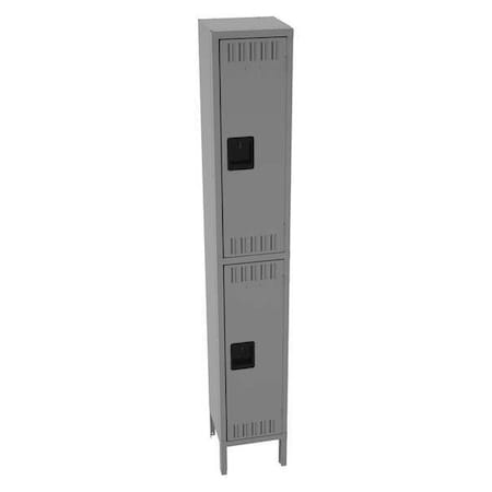 Wardrobe Locker, 12 in W, 12 in D, 78 in H, (1) Wide, (2) Tier, Medium Gray MPN:DTS-121236-1MG