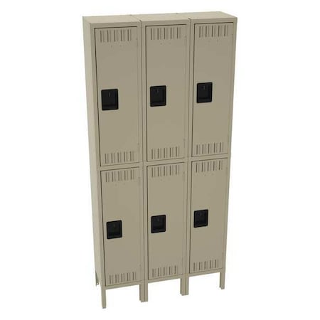 Wardrobe Locker, 36 in W, 12 in D, 78 in H, (2) Tier, (3) Wide, Sand MPN:DTS-121236-3SD