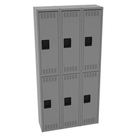 Wardrobe Locker, 36 in W, 12 in D, 72 in H, (2) Tier, (3) Wide, Medium Gray MPN:DTS-121236-CMG