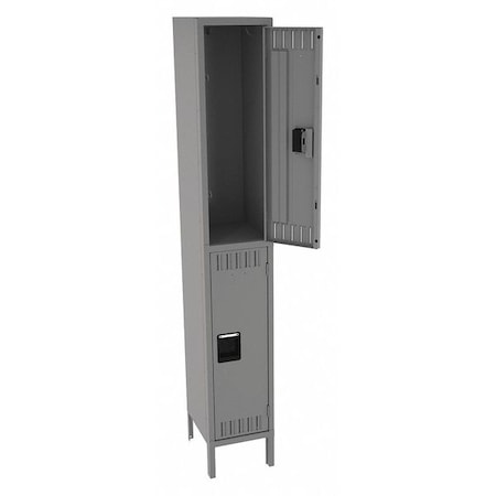 Wardrobe Locker, 12 in W, 15 in D, 78 in H, (1) Wide, (2) Tier, Gray MPN:DTS-121536-1MG
