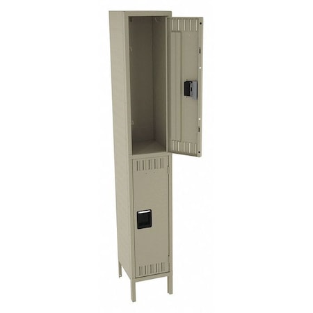Wardrobe Locker, 12 in W, 15 in D, 78 in H, (1) Wide, (2) Tier, Sand MPN:DTS-121536-1SD