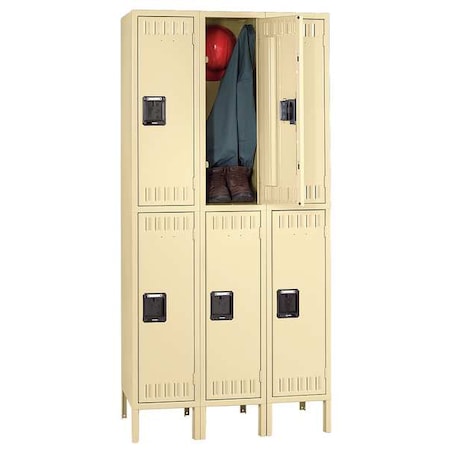 Wardrobe Locker, 36 in W, 15 in D, 78 in H, (2) Tier, (3) Wide, Sand MPN:DTS-121536-3SD