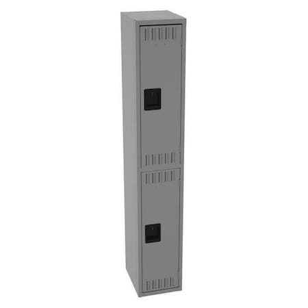 Wardrobe Locker, 12 in W, 15 in D, 72 in H, (1) Wide, (2) Tier, Medium Gray MPN:DTS-121536-AMG