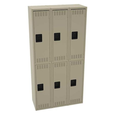 Wardrobe Locker, 36 in W, 15 in D, 72 in H, (2) Tier, (3) Wide, Sand MPN:DTS-121536-CSD