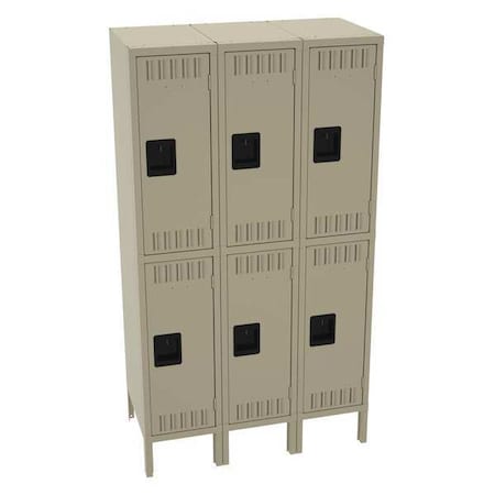 Wardrobe Locker, 36 in W, 18 in D, 66 in H, (2) Tier, (3) Wide, Sand MPN:DTS-121830-3SD