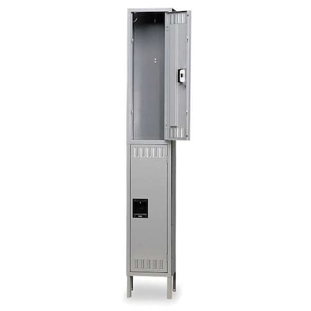 Wardrobe Locker, 12 in W, 18 in D, 78 in H, (1) Wide, (2) Tier, Gray MPN:DTS-121836-1MG