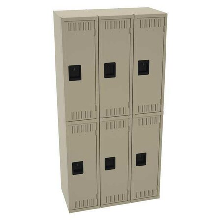 Wardrobe Locker, 36 in W, 18 in D, 72 in H, (2) Tier, (3) Wide, Sand MPN:DTS-121836-CSD