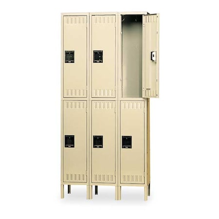 Wardrobe Locker, 45 in W, 18 in D, 78 in H, (2) Tier, (3) Wide, Sand MPN:DTS-151836-3 SAND
