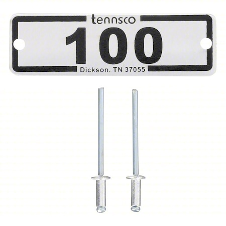 Locker Number Plate, 2 3/8 in W, 3/4 in H, White paper w/ clear plastic cover MPN:LNP-A-100