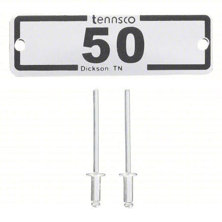 Locker Number Plate, 2 3/8 in W, 3/4 in H, White paper w/ clear plastic cover MPN:LNP-A-50
