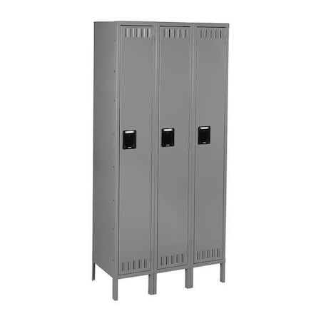 Wardrobe Locker, 36 in W, 12 in D, 66 in H, (1) Tier, (3) Wide, Gray MPN:STK-121260-3 MED GR