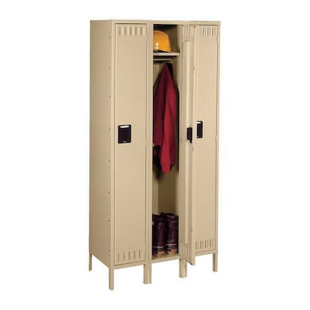 Wardrobe Locker, 36 in W, 12 in D, 66 in H, (1) Tier, (3) Wide, Sand MPN:STK-121260-3 SD