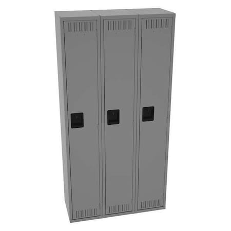 Wardrobe Locker, 36 in W, 15 in D, 72 in H, (1) Tier, (3) Wide, Medium Gray MPN:STS-121572-CMG