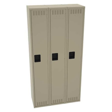 Wardrobe Locker, 36 in W, 15 in D, 72 in H, (1) Tier, (3) Wide, Sand MPN:STS-121572-CSD