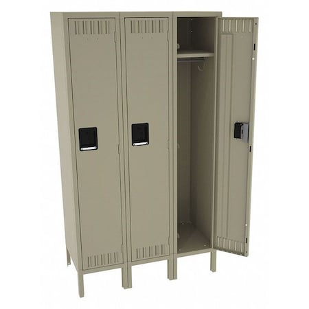 Wardrobe Locker, 36 in W, 18 in D, 66 in H, (1) Tier, (3) Wide, Sand MPN:STS-121860-3SD