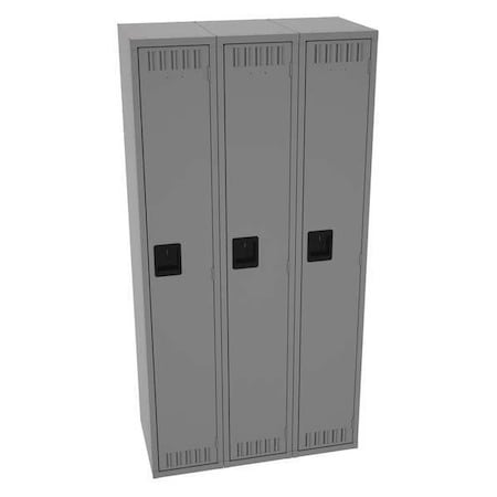 Wardrobe Locker, 36 in W, 18 in D, 72 in H, (1) Tier, (3) Wide, Medium Gray MPN:STS-121872-CMG