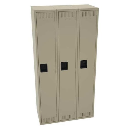 Wardrobe Locker, 36 in W, 18 in D, 72 in H, (1) Tier, (3) Wide, Sand MPN:STS-121872-CSD