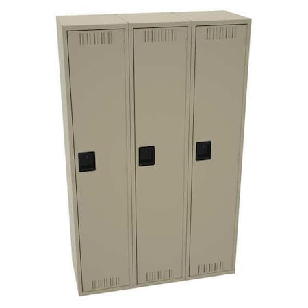 Wardrobe Locker, 36 in W, 18 in D, 78 in H, (1) Tier, (3) Wide, Sand MPN:STS-151872-CSD