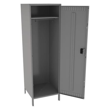 Wardrobe Locker, 24 in W, 24 in D, 78 in H, (1) Tier, (1) Wide, Medium Gray MPN:STS-242472-1MG