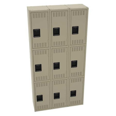 Wardrobe Locker, 36 in W, 12 in D, 72 in H, (3) Tier, (3) Wide, Sand MPN:TTS-121224-CSD