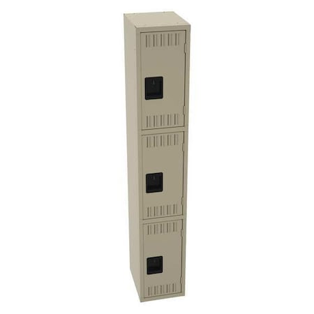 Wardrobe Locker, 12 in W, 15 in D, 72 in H, (1) Wide, (3) Tier, Sand MPN:TTS-121524-ASD