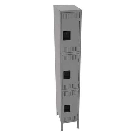 Wardrobe Locker, 12 in W, 18 in D, 78 in H, (1) Wide, (3) Tier, Medium Gray MPN:TTS-121824-1MG