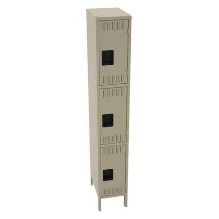 Wardrobe Locker, 12 in W, 18 in D, 78 in H, (1) Wide, (3) Tier, Sand MPN:TTS-121824-1SD