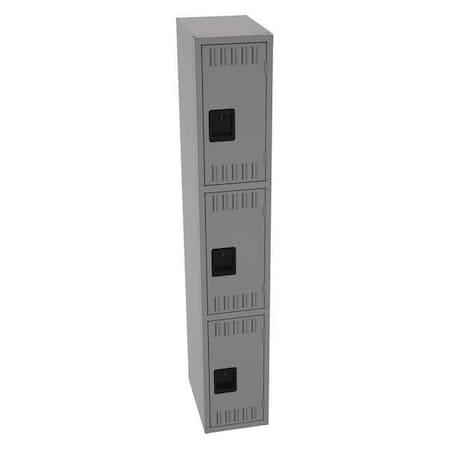 Wardrobe Locker, 12 in W, 18 in D, 72 in H, (1) Wide, (3) Tier, Medium Gray MPN:TTS-121824-AMG